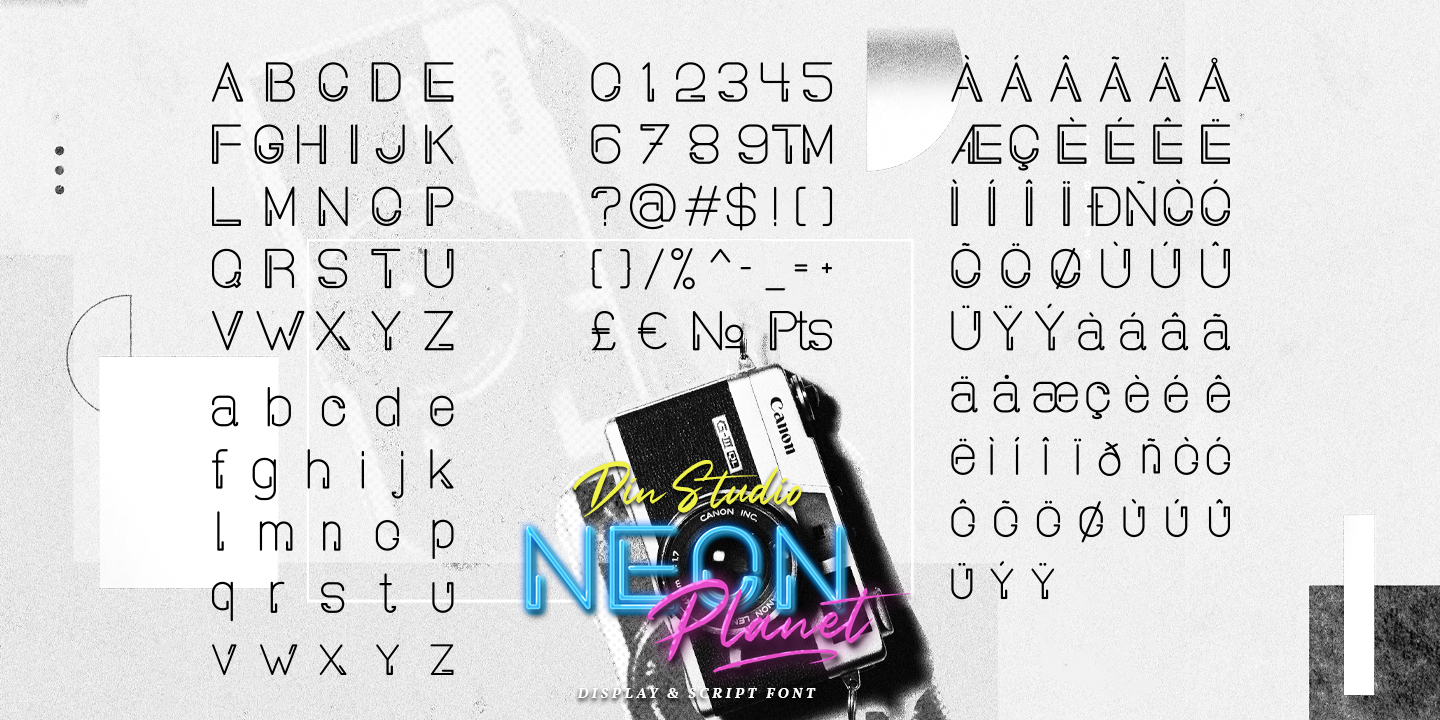 Пример шрифта Neon Planet Script